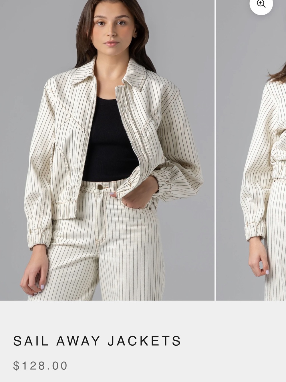 Blank NYC Cream canvas bomber sail away jacket